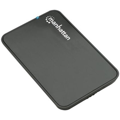 Manhattan Drive Enclosure, 2.5" , USB-A, 480 Mbps (USB 2.0), SATA, Black, Sturdy, Plastic, Hi-Speed USB, Windows or Mac, Three Year Warranty, Boxed 130042