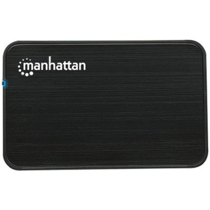Manhattan Drive Enclosure, 2.5" , USB-A, 480 Mbps (USB 2.0), SATA, Black, Sturdy, Plastic, Hi-Speed USB, Windows or Mac, Three Year Warranty, Boxed 130042