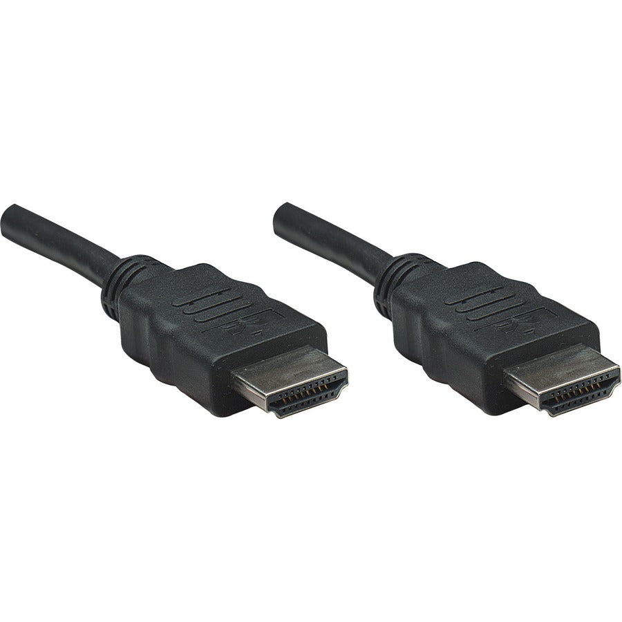 Câble HDMI Manhattan, 1080p@60Hz (haut débit), 7,5 m, mâle vers mâle, noir, entièrement blindé, contacts plaqués or, garantie à vie, sac en polyéthylène 308441