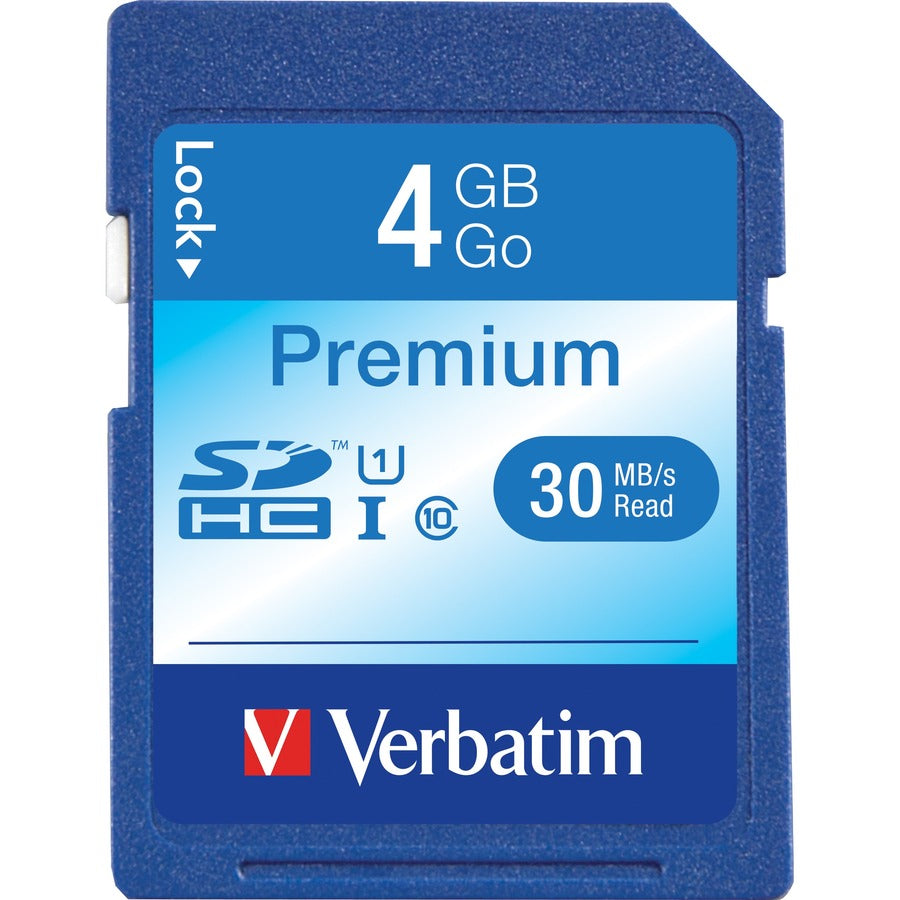 Carte mémoire SDHC Premium Verbatim 4 Go, UHS-I U1 Classe 10 96171
