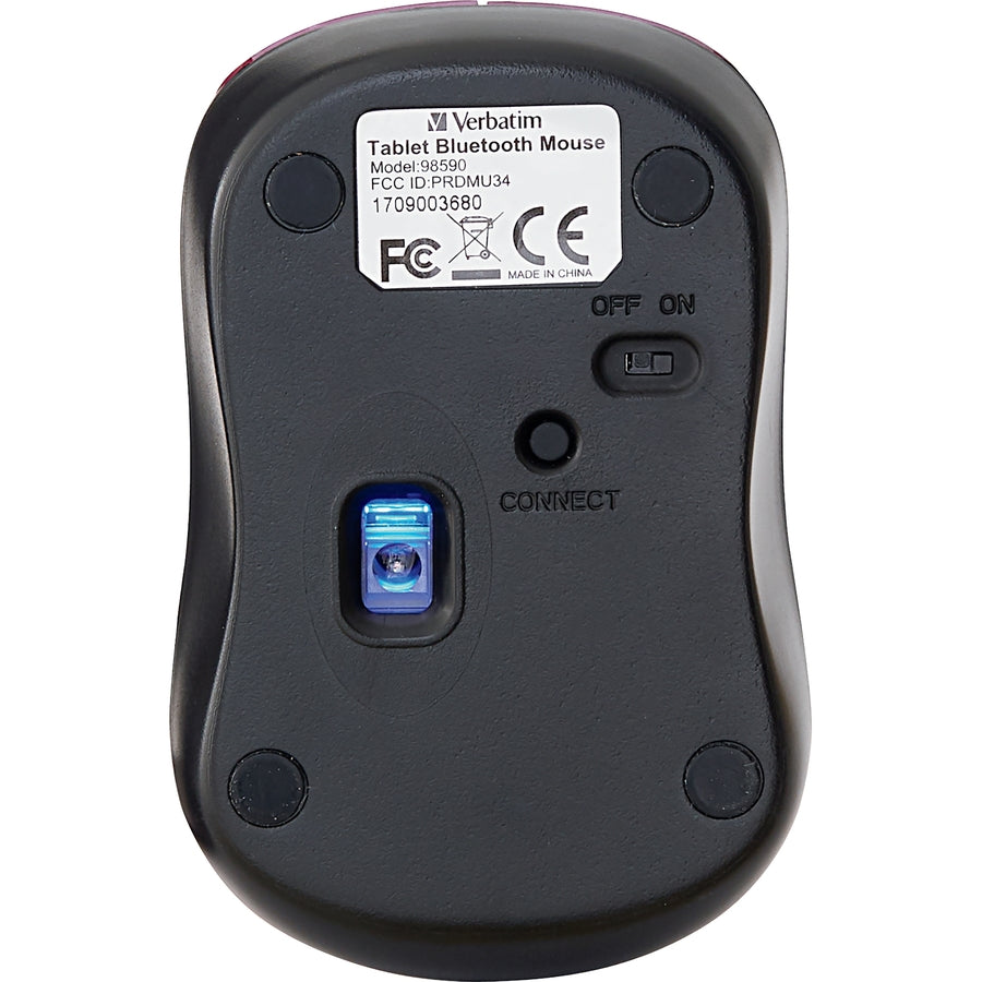 Souris sans fil Bluetooth® Verbatim Multi-Trac à LED bleue - Garnet 70240