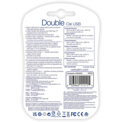 Clé USB 3.2 Gen 1 double Verbatim Store 'n' Go 99155