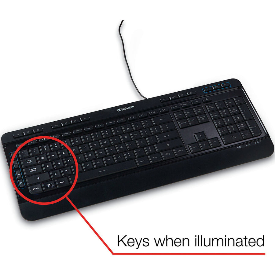 Clavier filaire éclairé Verbatim 99789