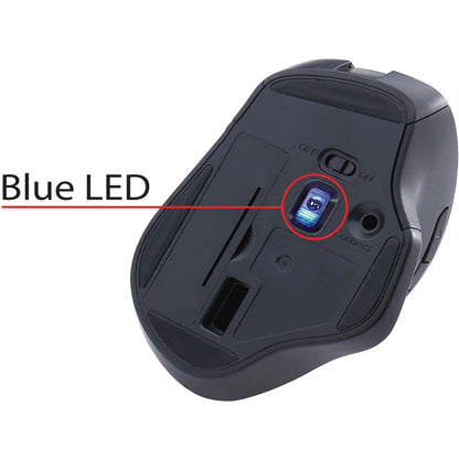 Souris sans fil ergonomique silencieuse à LED bleue Verbatim - Graphite 70242