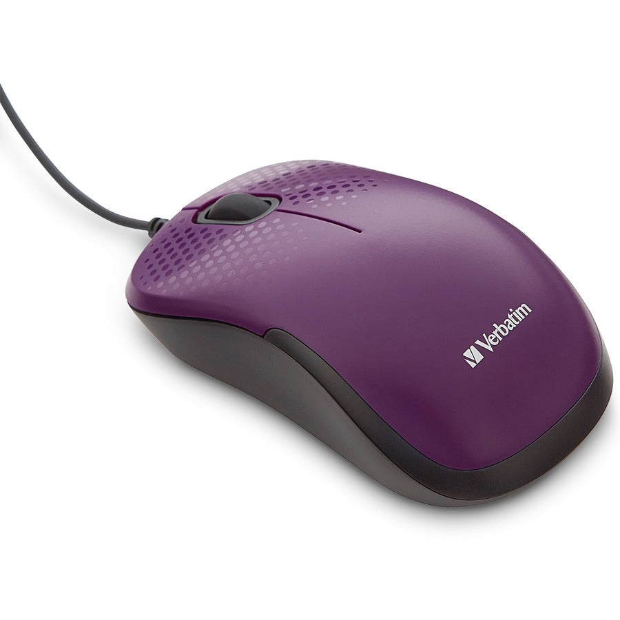 Souris optique filaire silencieuse Verbatim - Violet 70235