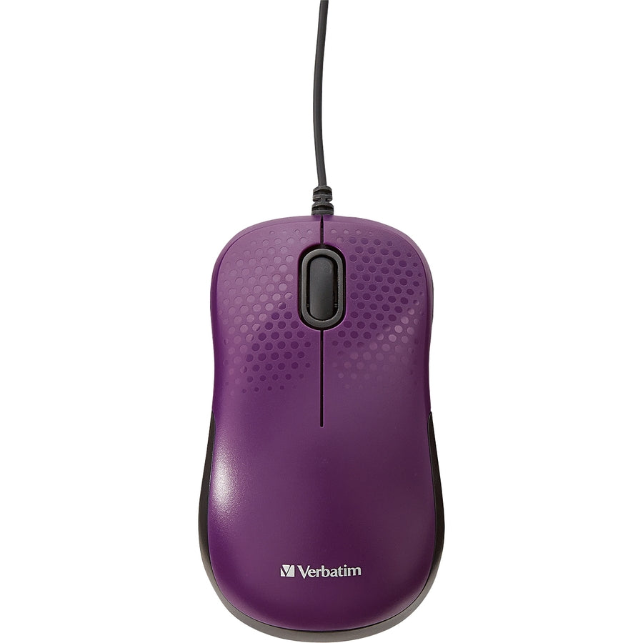 Souris optique filaire silencieuse Verbatim - Violet 70235