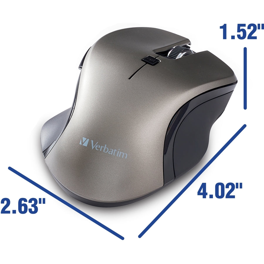 Souris sans fil Verbatim USB-C™ à LED bleue - Graphite 70245