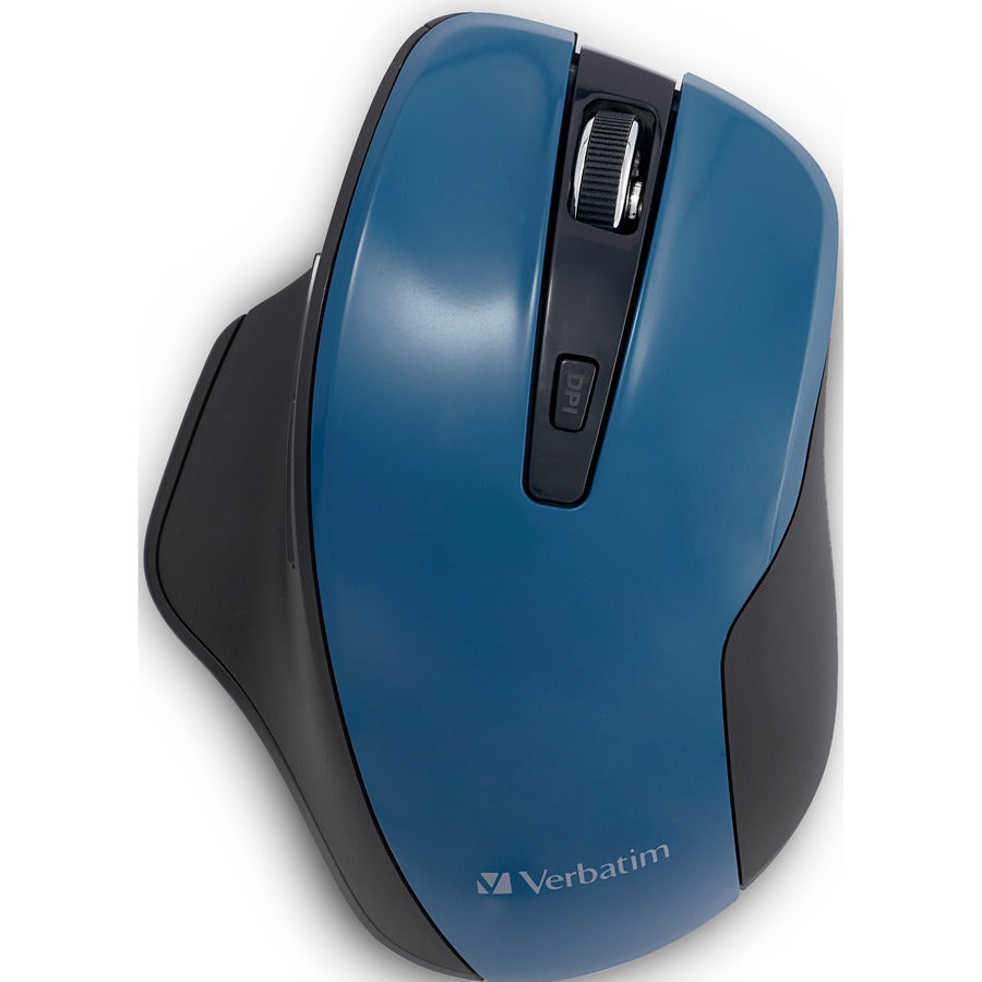 Souris sans fil ergonomique silencieuse à LED bleue Verbatim - Bleu sarcelle foncé 70244