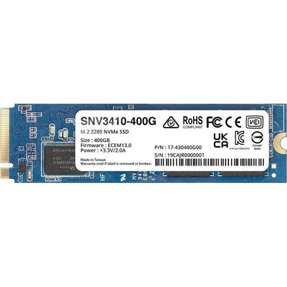 Disque SSD Synology SNV3000 SNV3410-400G 400 Go - M.2 2280 interne - PCI Express NVMe (PCI Express NVMe 3.0 x4) SNV3410-400G