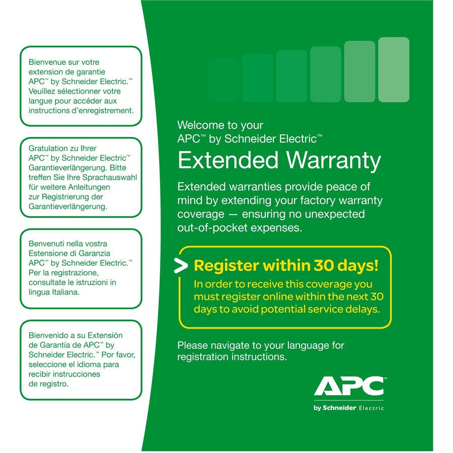 Pack de service APC by Schneider Electric - Garantie étendue d'un an - Garantie WBEXTWAR1YR-SP-02