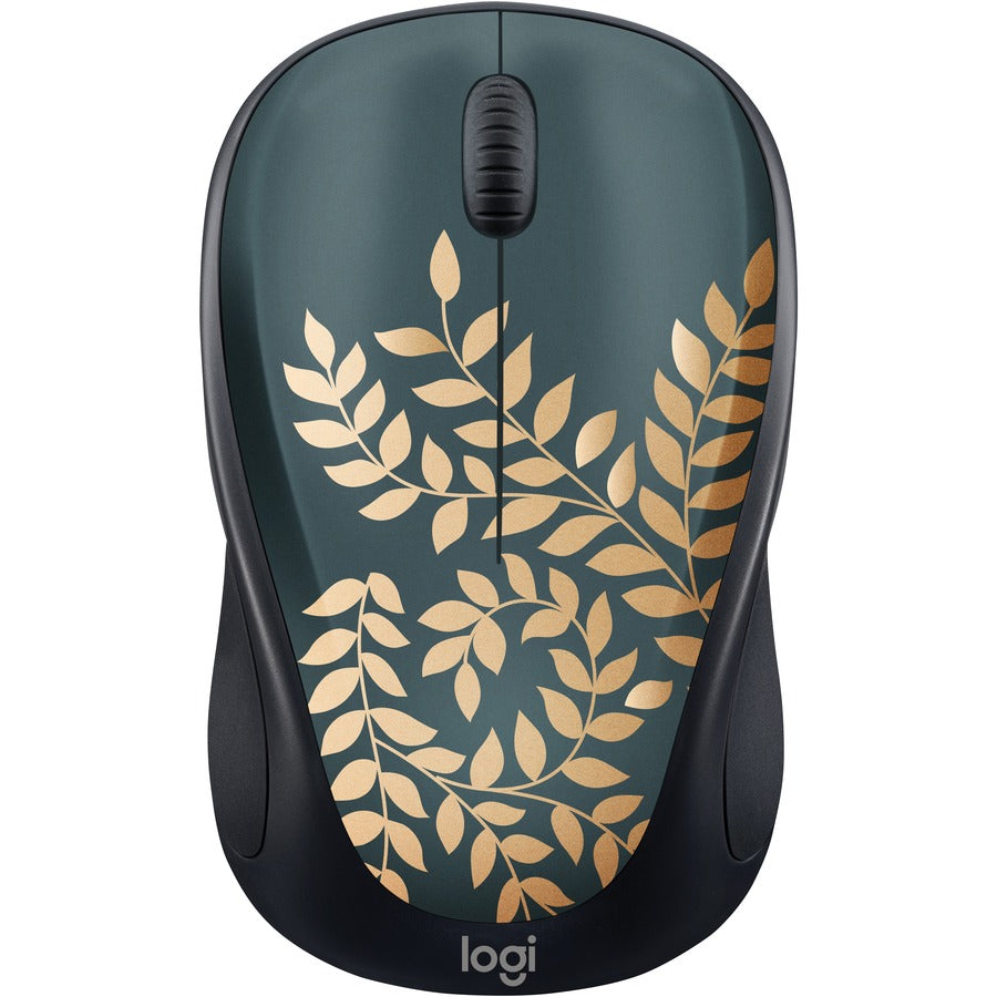 Souris sans fil édition limitée Logitech Design Collection avec motifs colorés - Récepteur USB Unifying, autonomie de 12 mois de la pile AA, portable et légère, Plug &amp; Play facile avec compatibilité universelle - GOLDEN GARDEN 910-006117