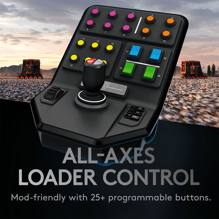 Logitech G Heavy Equipment Bundle Simulation Wheel, Pedals and Side Panel Control Deck 945-000063