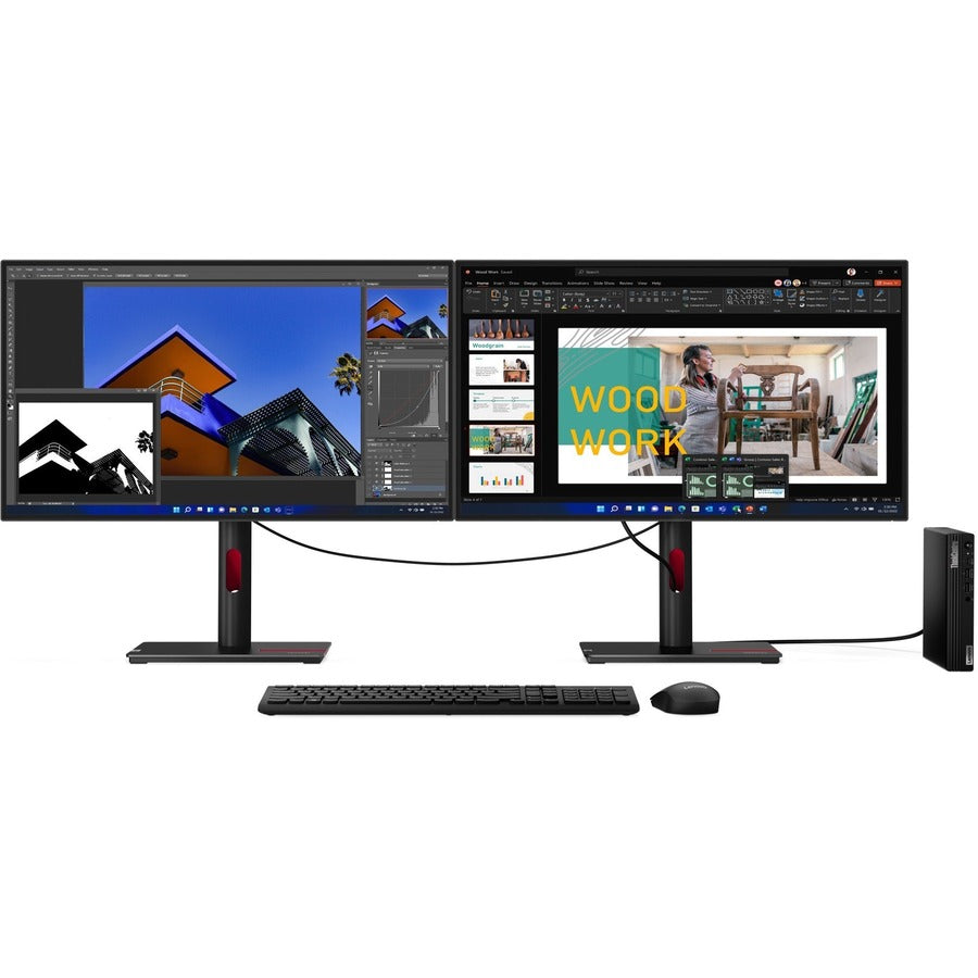 Ordinateur de bureau Lenovo ThinkCentre M70q Gen 3 11T300AMUS - Intel Core i5 12e génération i5-12400T Hexa-core (6 cœurs) 1,80 GHz - 8 Go de RAM DDR4 SDRAM - Disque dur 1 To - Minuscule - Noir 11T300AMUS