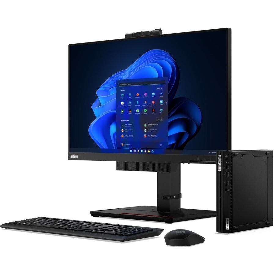 Ordinateur de bureau Lenovo ThinkCentre M70q Gen 3 11T300AMUS - Intel Core i5 12e génération i5-12400T Hexa-core (6 cœurs) 1,80 GHz - 8 Go de RAM DDR4 SDRAM - Disque dur 1 To - Minuscule - Noir 11T300AMUS