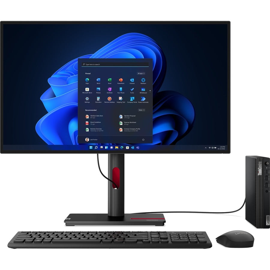 Ordinateur de bureau Lenovo ThinkCentre M70q Gen 3 11T300ANUS - Intel Core i5 12e génération i5-12400T Hexa-core (6 cœurs) 1,80 GHz - 16 Go RAM DDR4 SDRAM - 256 Go SSD M.2 PCI Express NVMe 4.0 - Minuscule - Noir 11T300ANUS