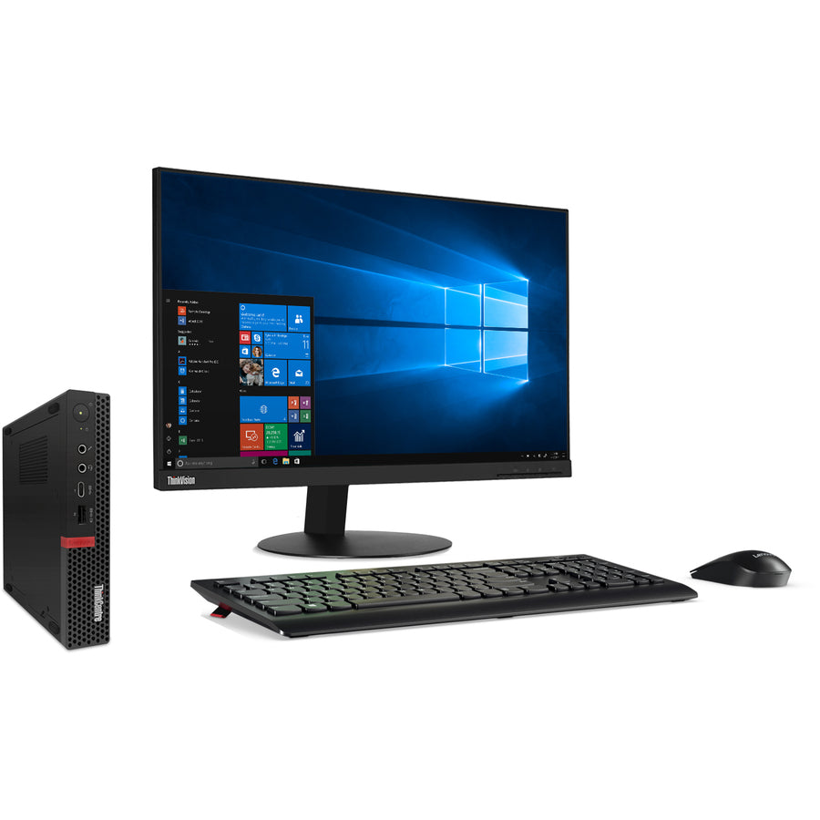 Ordinateur de bureau Lenovo ThinkCentre M720q 10T70054US - Intel Core i3 8e génération i3-8100T 3,10 GHz - 4 Go de RAM DDR4 SDRAM - Disque dur 500 Go - Minuscule - Noir corbeau 10T70054US