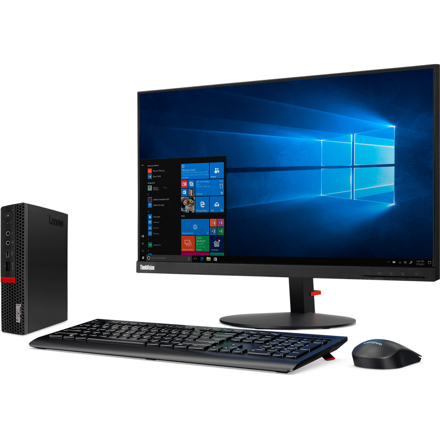 Ordinateur de bureau Lenovo ThinkCentre M720q 10T70054US - Intel Core i3 8e génération i3-8100T 3,10 GHz - 4 Go de RAM DDR4 SDRAM - Disque dur 500 Go - Minuscule - Noir corbeau 10T70054US