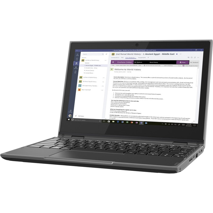 Netbook Lenovo 300e Windows 2e génération 82GK001UUS Écran tactile 11,6" - HD - 1366 x 768 - AMD 3015e Dual-core (2 cœurs) 1,20 GHz - 4 Go de RAM totale - 4 Go de mémoire intégrée - 64 Go de mémoire flash - Noir 82GK001UUS