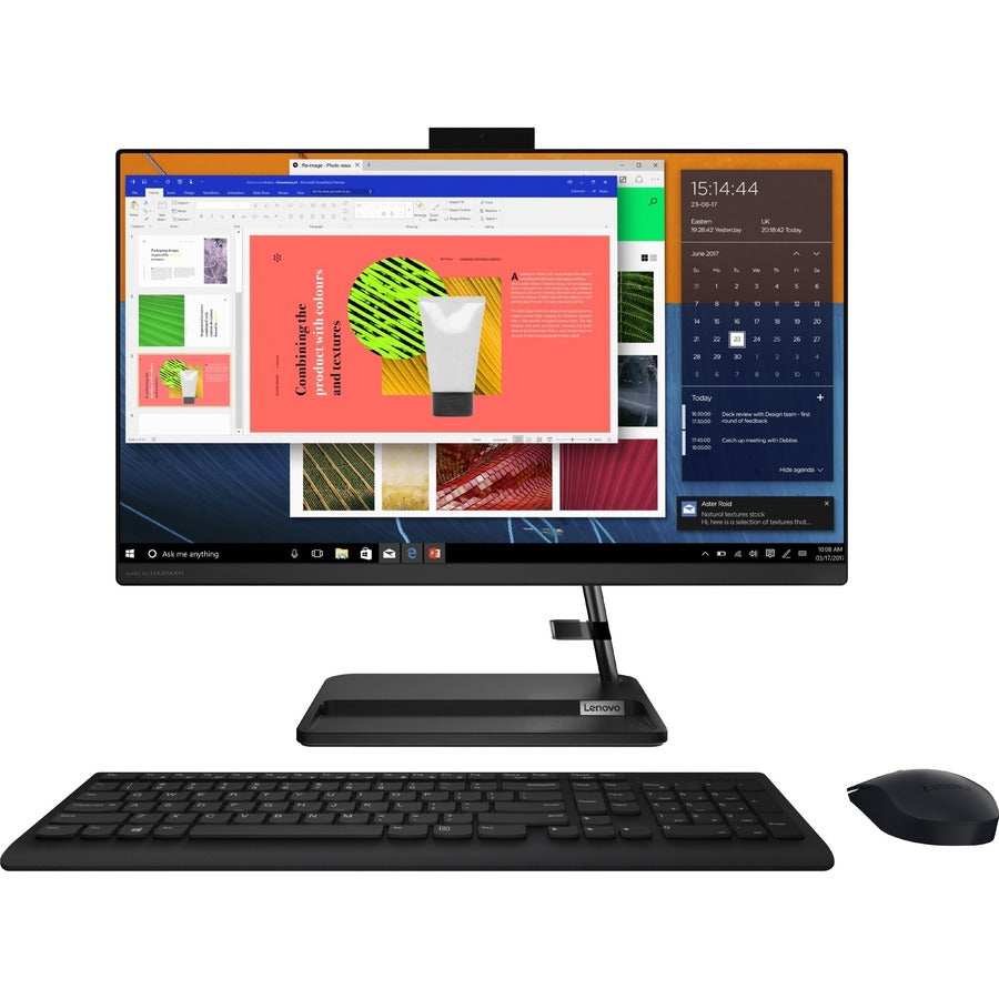 Ordinateur tout-en-un Lenovo IdeaCentre 3 24ALC6 F0G100JUFZ - AMD Ryzen 5 5500U Hexa-core (6 cœurs) 2,10 GHz - 8 Go RAM DDR4 SDRAM - 256 Go SSD M.2 PCI Express - Écran tactile 23,8" Full HD 1920 x 1080 - Bureau - Noir F0G100JUFZ