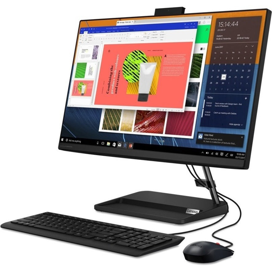 Ordinateur tout-en-un Lenovo IdeaCentre 3 24ALC6 F0G100JUFZ - AMD Ryzen 5 5500U Hexa-core (6 cœurs) 2,10 GHz - 8 Go RAM DDR4 SDRAM - 256 Go SSD M.2 PCI Express - Écran tactile 23,8" Full HD 1920 x 1080 - Bureau - Noir F0G100JUFZ