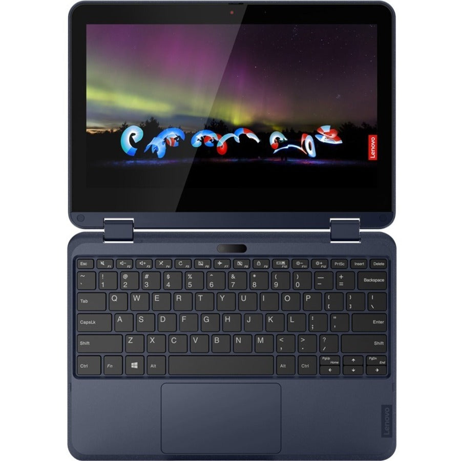 Ordinateur portable convertible 2 en 1 à écran tactile Lenovo 500w Gen 3 82J3001AUS 11,6" - HD - 1366 x 768 - Intel Celeron N5100 Quad-core (4 Core) 1,10 GHz - 4 Go de RAM totale - 4 Go de mémoire embarquée - 128 Go de SSD - Bleu abysse 82J3001AUS
