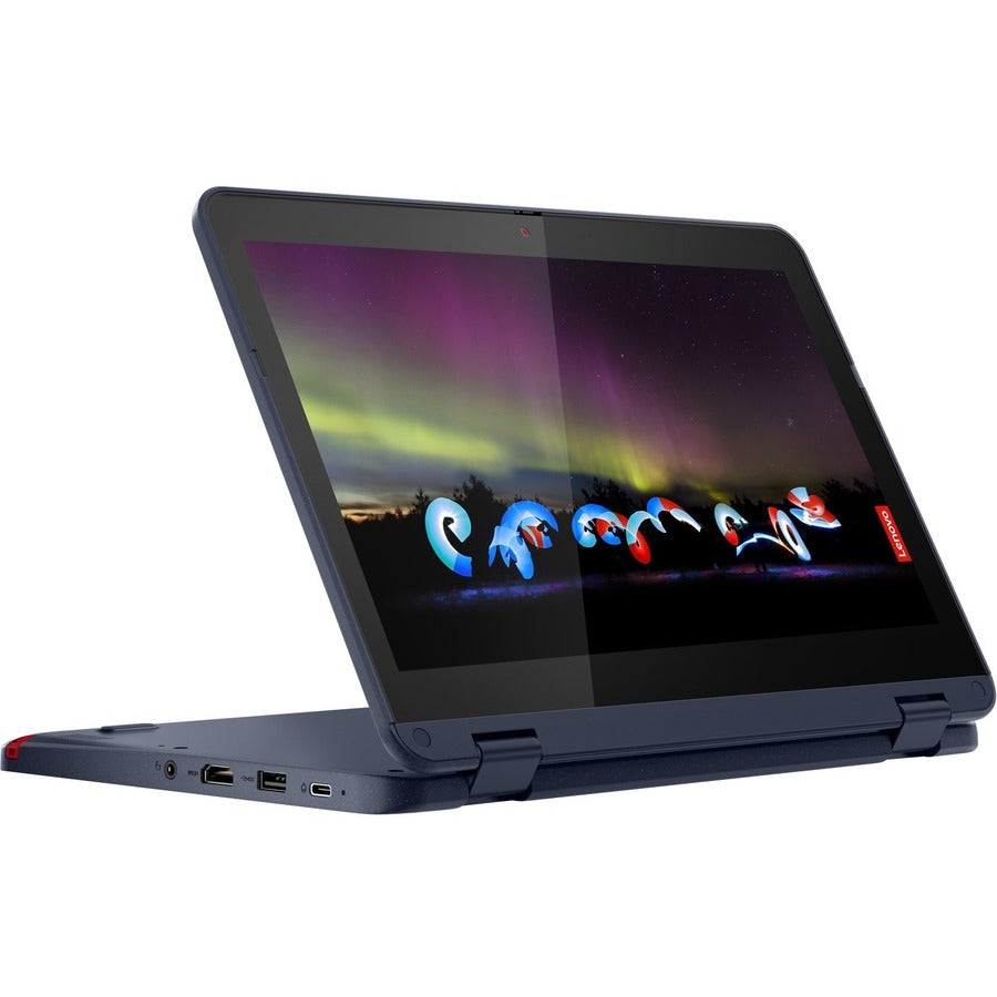 Ordinateur portable convertible 2 en 1 à écran tactile Lenovo 500w Gen 3 82J3001AUS 11,6" - HD - 1366 x 768 - Intel Celeron N5100 Quad-core (4 Core) 1,10 GHz - 4 Go de RAM totale - 4 Go de mémoire embarquée - 128 Go de SSD - Bleu abysse 82J3001AUS