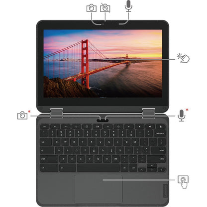 Lenovo 300e Chromebook Gen 3 82J9000LUS LTE, UMTS Chromebook à écran tactile 11,6" - HD - 1366 x 768 - AMD 3015Ce Dual-core (2 cœurs) 1,20 GHz - 4 Go de RAM totale - 32 Go de mémoire flash - Gris 82J9000LUS
