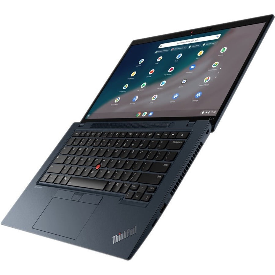 Lenovo ThinkPad C14 Gen 1 21C9000FUS Chromebook 14" - Full HD - 1920 x 1080 - Intel Core i5 12e génération i5-1245U Deca-core (10 cœurs) - 8 Go de RAM totale - 8 Go de mémoire embarquée - SSD 256 Go - Bleu abysse 21C9000FUS