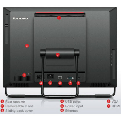 Ordinateur tout-en-un Lenovo ThinkCentre M72z 3538A7F - Intel Celeron G470 2 GHz - 2 Go RAM DDR3 SDRAM - 8 Go SSD - Ordinateur de bureau - Business Noir 3538A7F