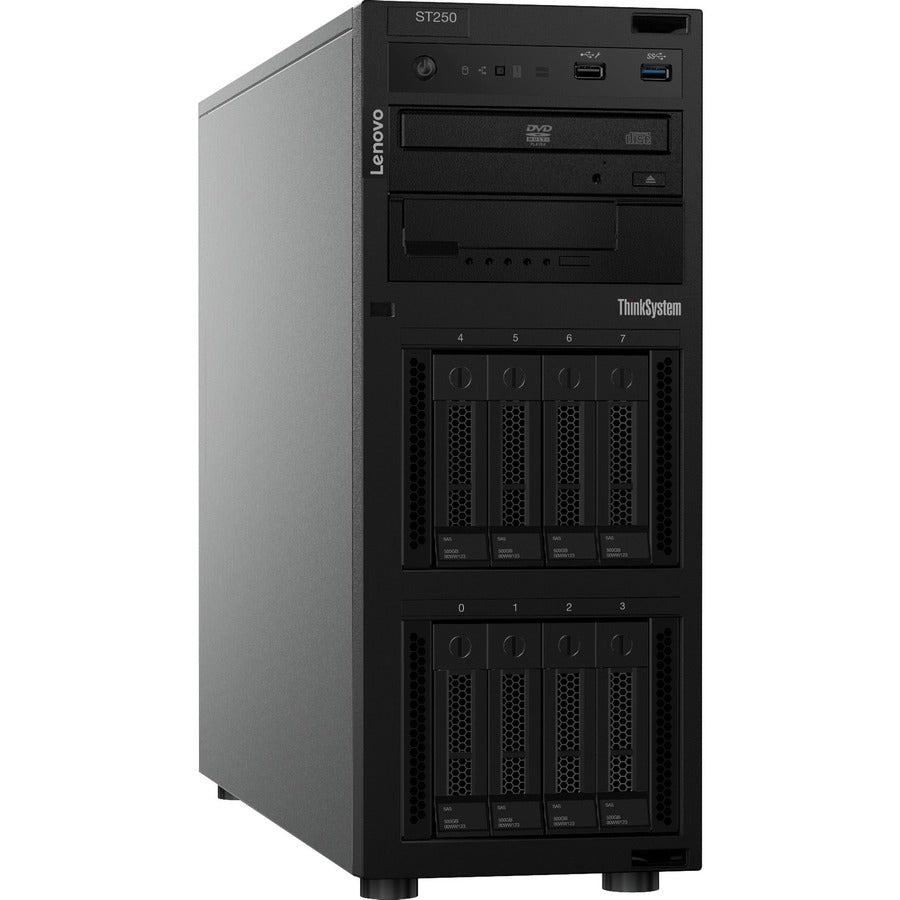 Lenovo ThinkSystem ST250 7Y45A064NA 4U Tower Server - 1 x Intel Pentium G5400 3.70 GHz - 8 GB RAM - Serial ATA/600 Controller 7Y45A064NA