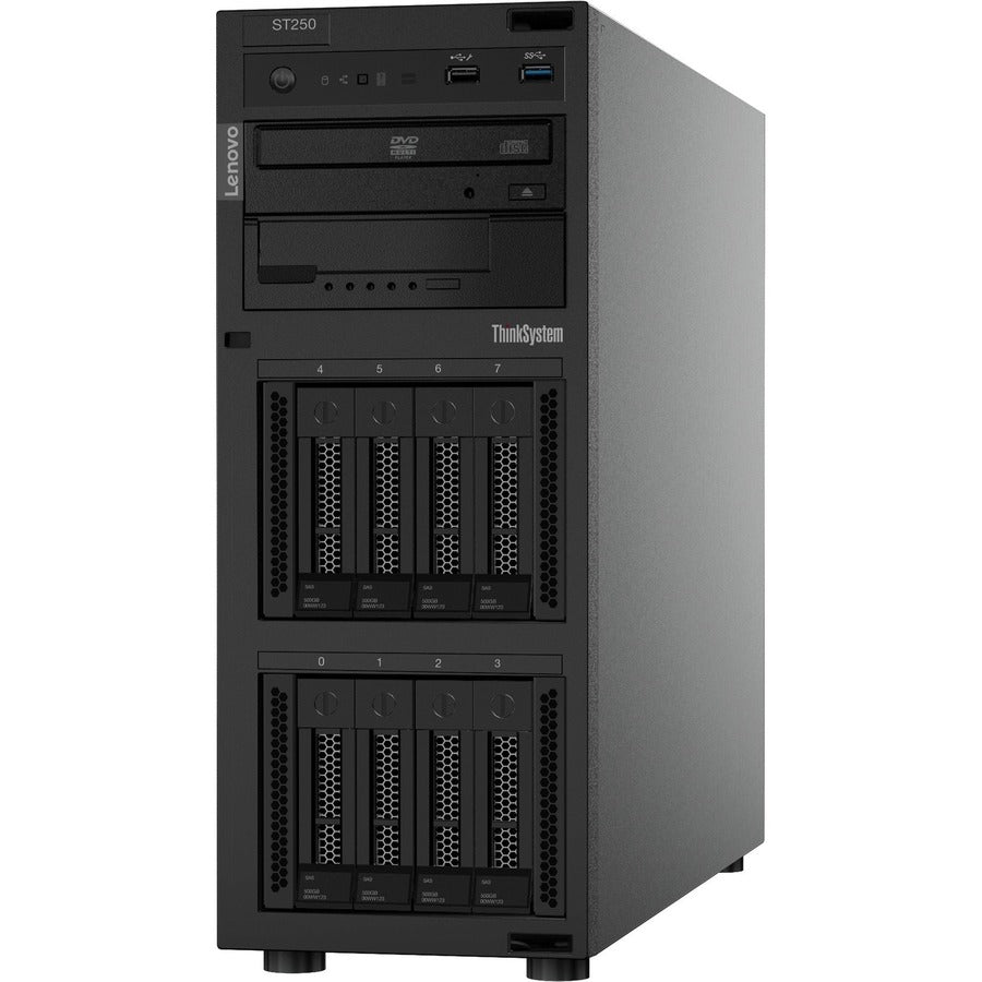 Lenovo ThinkSystem ST250 7Y45A064NA 4U Tower Server - 1 x Intel Pentium G5400 3.70 GHz - 8 GB RAM - Serial ATA/600 Controller 7Y45A064NA