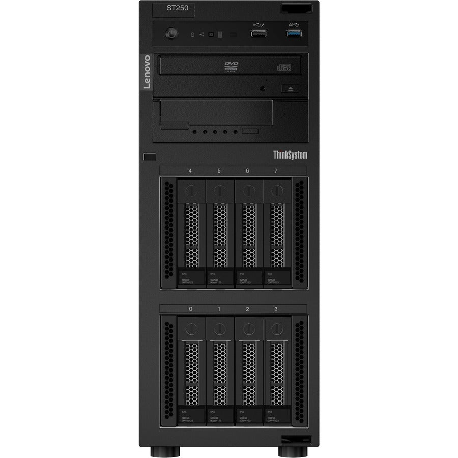 Lenovo ThinkSystem ST250 7Y45A064NA 4U Tower Server - 1 x Intel Pentium G5400 3.70 GHz - 8 GB RAM - Serial ATA/600 Controller 7Y45A064NA