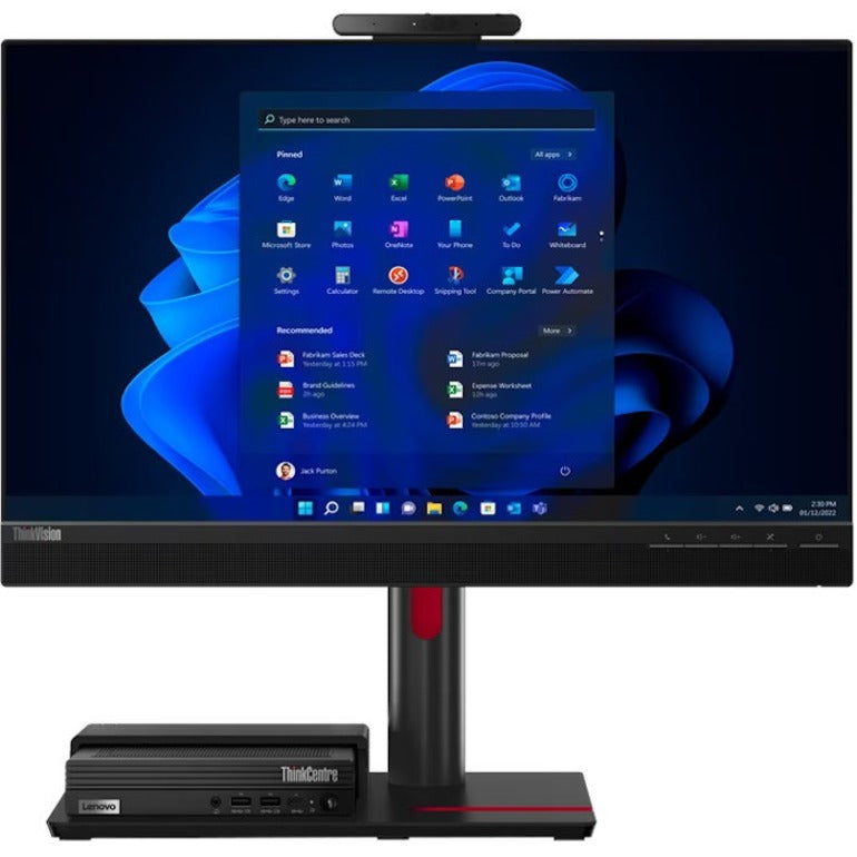 Moniteur LCD Full HD 23,8" avec webcam Lenovo ThinkCentre TIO Flex 24v - 16:9 - Noir 12BNMAR3US