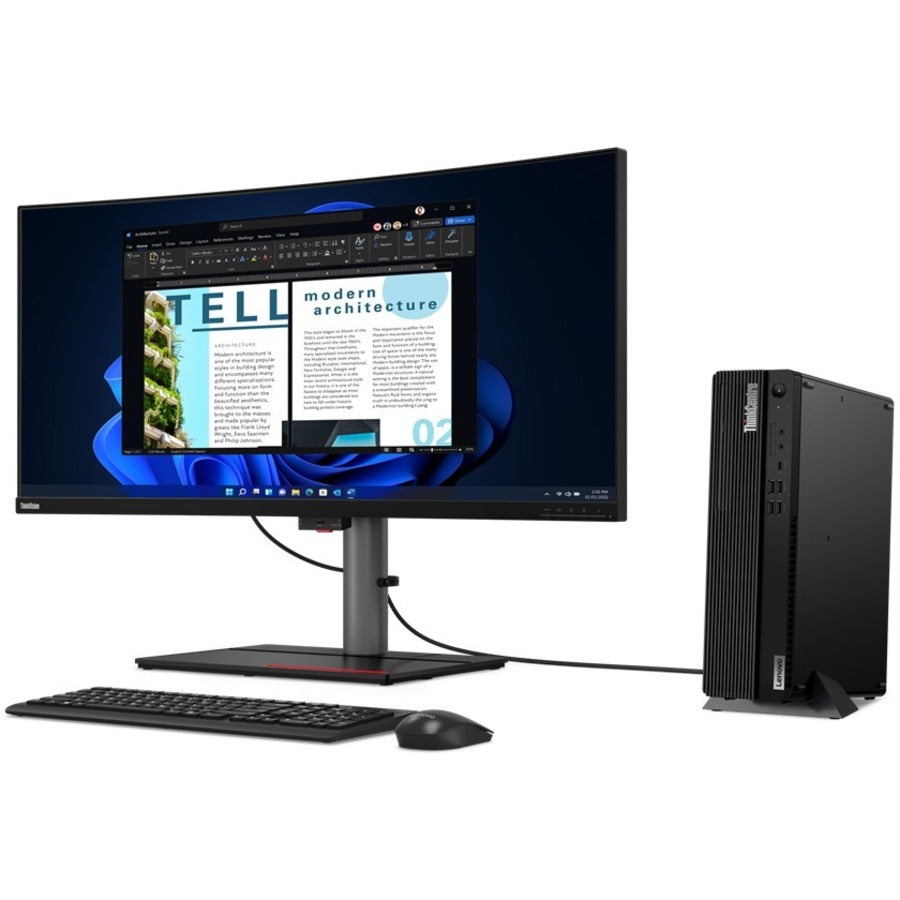 Ordinateur de bureau Lenovo ThinkCentre M80s Gen 3 11TG000VCA - Intel Core i7 12e génération i7-12700 Dodeca-core (12 cœurs) - 16 Go de RAM DDR5 SDRAM - 1 To NVMe M.2 PCI Express PCI Express NVMe 3.0 x2 SSD - Petit facteur de forme - Noir 11TG000VCA