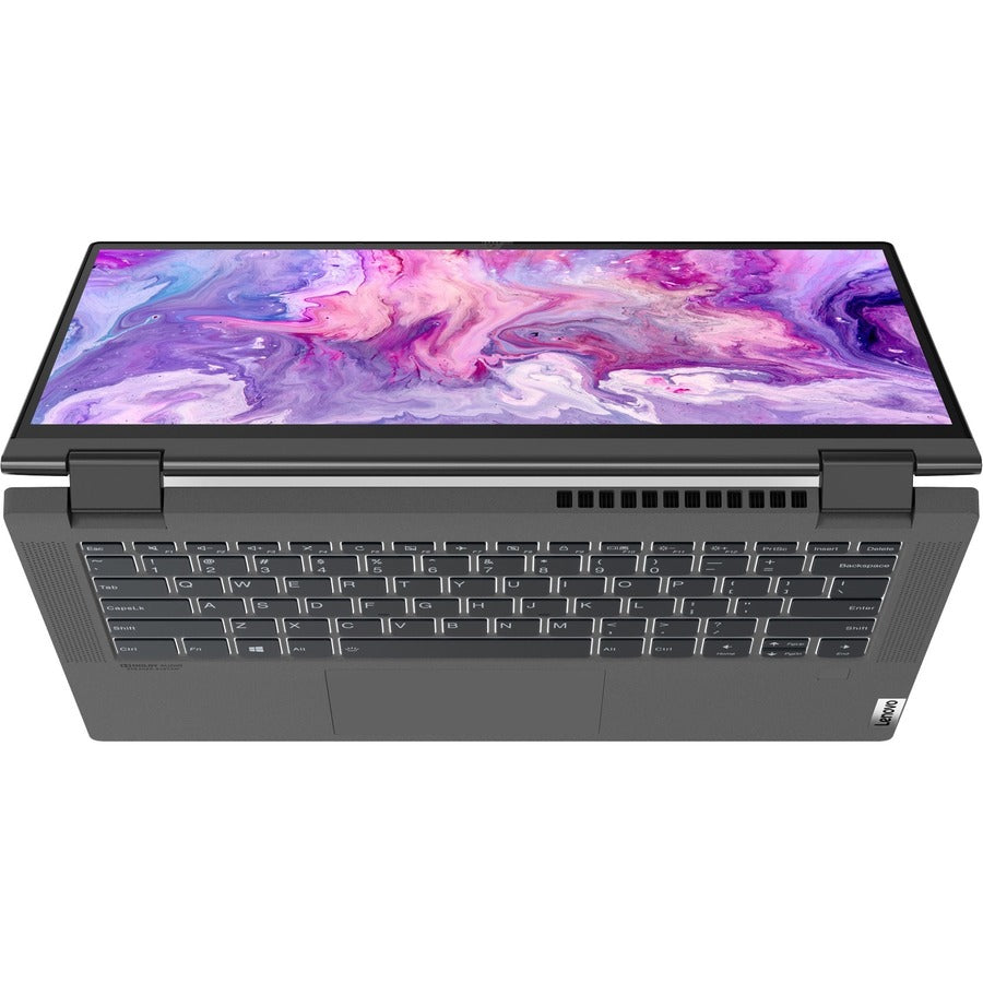 Lenovo IdeaPad Flex 5 14ITL05 82HS00QFCF Ordinateur portable convertible 2 en 1 à écran tactile 14" - Full HD - 1920 x 1080 - Intel Core i7 11e génération i7-1165G7 Quad-core (4 cœurs) 2,80 GHz - 16 Go de RAM totale - SSD 512 Go - Gris graphite 82HS00QFCF