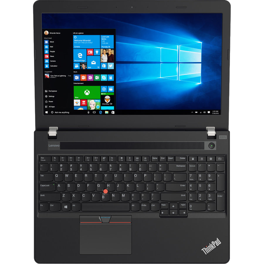 Ordinateur portable Lenovo ThinkPad E570 20H500A9CA 15,6" - 1920 x 1080 - Intel Core i5 7e génération i5-7200U Dual-core (2 cœurs) 2,50 GHz - 8 Go de RAM totale - SSD 180 Go - Noir 20H500A9CA