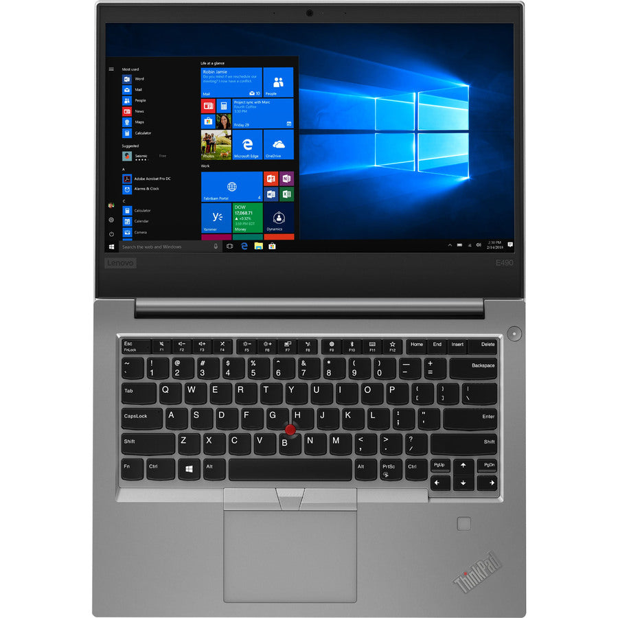 Ordinateur portable Lenovo ThinkPad E490 20N8001LUS 14" - 1920 x 1080 - Intel Core i7 8e génération i7-8565U Quad-core (4 cœurs) 1,80 GHz - 8 Go de RAM totale - SSD 256 Go - Argent 20N8001LUS