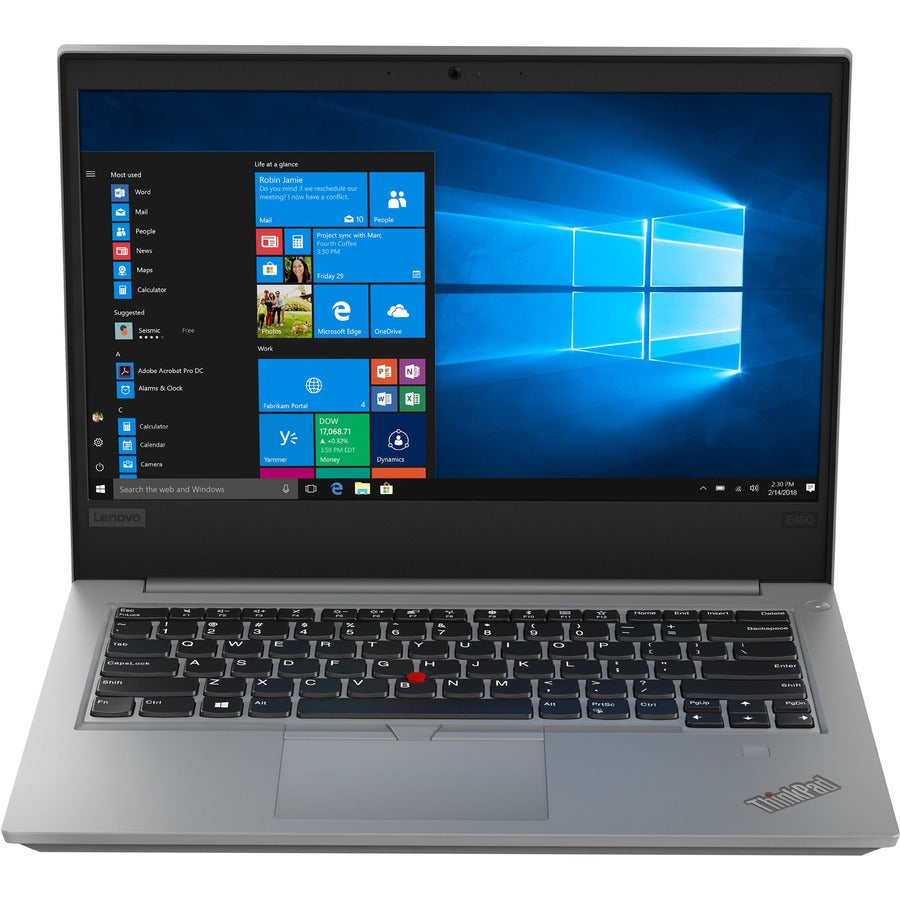 Ordinateur portable Lenovo ThinkPad E490 20N8001LUS 14" - 1920 x 1080 - Intel Core i7 8e génération i7-8565U Quad-core (4 cœurs) 1,80 GHz - 8 Go de RAM totale - SSD 256 Go - Argent 20N8001LUS