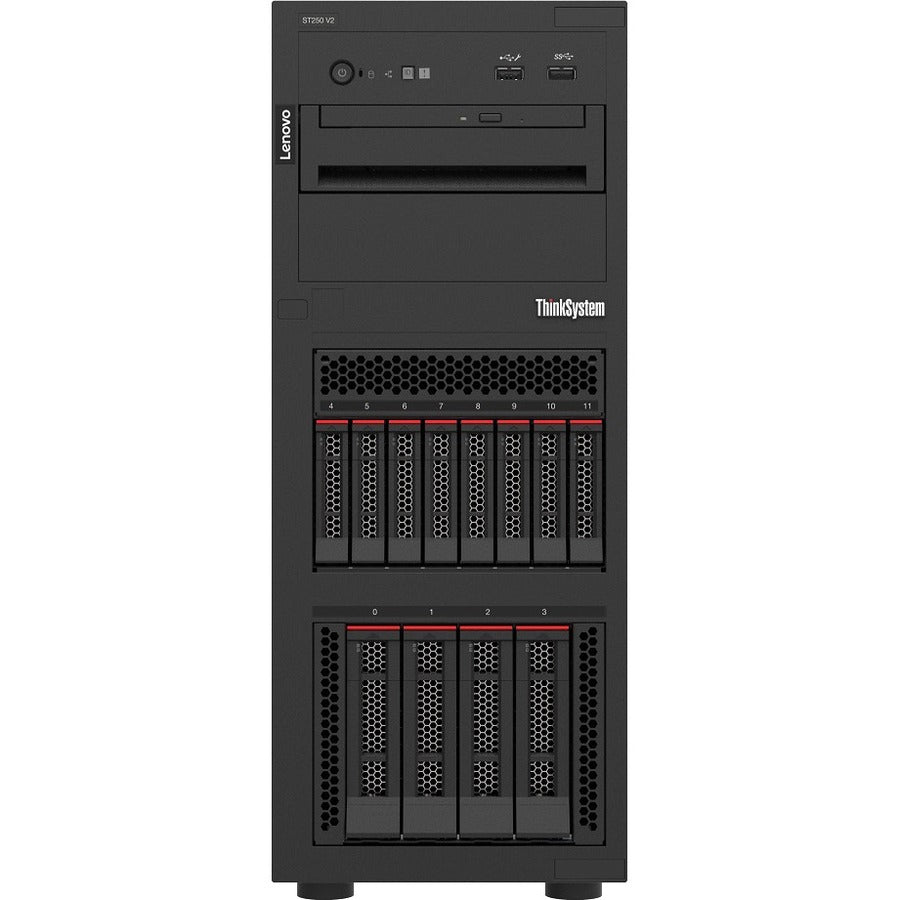Lenovo ThinkSystem ST250 V2 7D8FA00WNA Tower Server - 1 x Intel Xeon E-2334 3.40 GHz - 16 GB RAM - Serial ATA/600 Controller 7D8FA00WNA