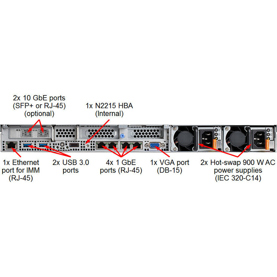 Lenovo Converged HX2310-E 8693EDU 1U Rack-mountable Server - 2 x Intel Xeon E5-2609 v4 1.70 GHz - 128 GB RAM - 12 TB HDD - (6 x 2TB) HDD Configuration - 800 GB SSD - (1 x 800GB) SSD Configuration - 12Gb/s SAS, Serial ATA/600 Controller 8693EDU