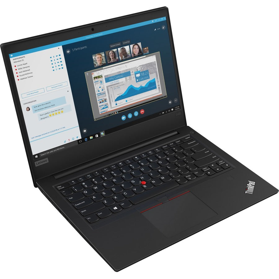 Ordinateur portable Lenovo ThinkPad E495 20NE0001US 14" - 1920 x 1080 - AMD Ryzen 7 3700U Quad-core (4 Core) 2,30 GHz - 8 Go de RAM totale - SSD 256 Go - Noir brillant 20NE0001US