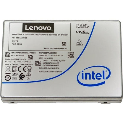 Lenovo D7-P5500 1.92 TB Solid State Drive - 3.5" Internal - PCI Express NVMe (PCI Express NVMe 4.0 x4) 4XB7A17149
