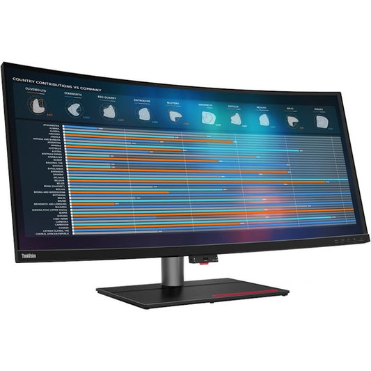 Lenovo ThinkVision P40w-20 39.7" Webcam WUHD Curved Screen WLED LCD Monitor - 21:9 - Raven Black 62DDGAR6US