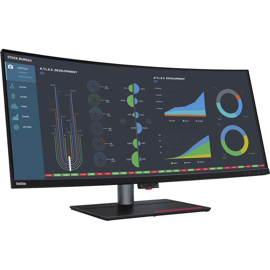 Lenovo ThinkVision P40w-20 39.7" Webcam WUHD Curved Screen WLED LCD Monitor - 21:9 - Raven Black 62DDGAR6US