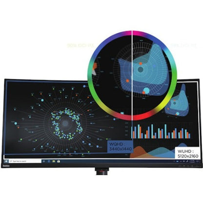 Lenovo ThinkVision P40w-20 39.7" Webcam WUHD Curved Screen WLED LCD Monitor - 21:9 - Raven Black 62DDGAR6US