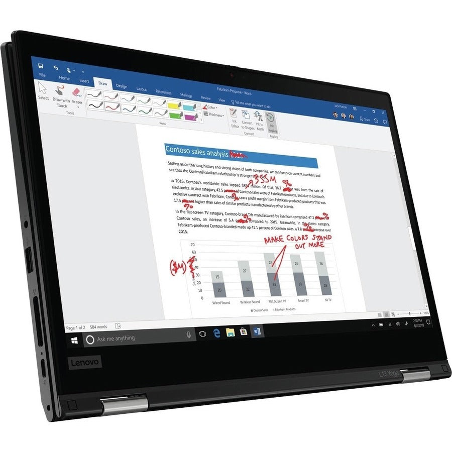 Ordinateur portable convertible 2 en 1 Lenovo ThinkPad L13 Yoga Gen 2 21AD0035US 13,3" à écran tactile - Full HD - 1920 x 1080 - AMD Ryzen 5 PRO 5650U Hexa-core (6 Core) 2,30 GHz - 8 Go de RAM totale - 256 Go SSD - Noir 21AD0035US