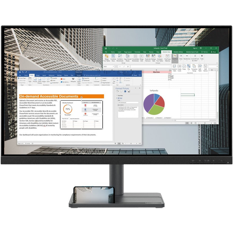 Moniteur LCD Lenovo L27e-30 27" Full HD WLED - 16:9 - Raven, Noir 66BEKCC2US