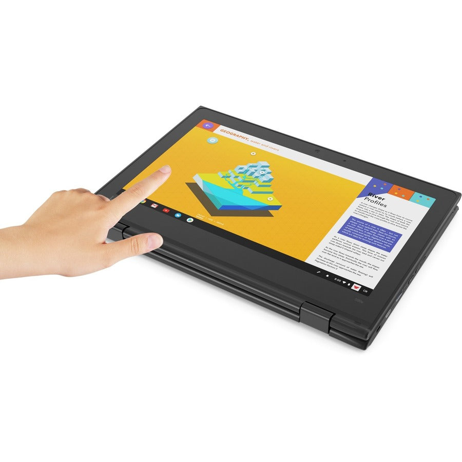 Lenovo 500e Chromebook 2e génération 81MC0059US Chromebook convertible 2 en 1 à écran tactile 11,6" - HD - 1366 x 768 - Intel Celeron N4120 Quad-core (4 cœurs) 1,10 GHz - 8 Go de RAM totale - 64 Go de mémoire flash - Noir 81MC0059US