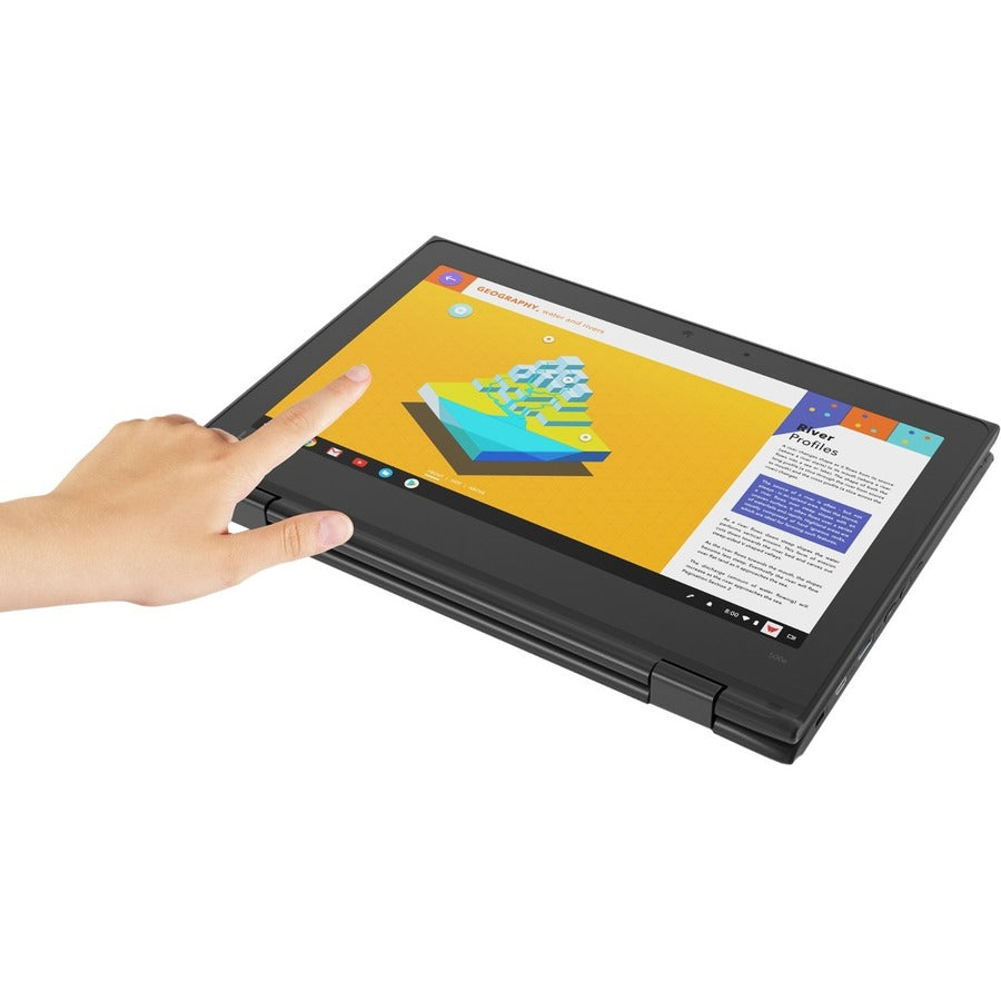 Lenovo 500e Chromebook 2e génération 81MC001EUS Chromebook convertible 2 en 1 à écran tactile 11,6" - HD - 1366 x 768 - Intel Celeron N4120 Quad-core (4 cœurs) 1,10 GHz - 4 Go de RAM totale - 32 Go de mémoire flash - Noir 81MC001EUS