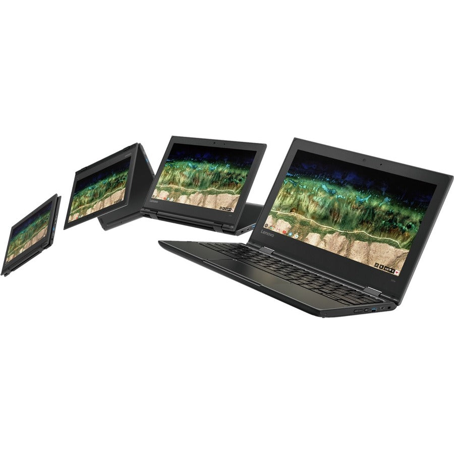 Lenovo 500e Chromebook 2e génération 81MC001EUS Chromebook convertible 2 en 1 à écran tactile 11,6" - HD - 1366 x 768 - Intel Celeron N4120 Quad-core (4 cœurs) 1,10 GHz - 4 Go de RAM totale - 32 Go de mémoire flash - Noir 81MC001EUS